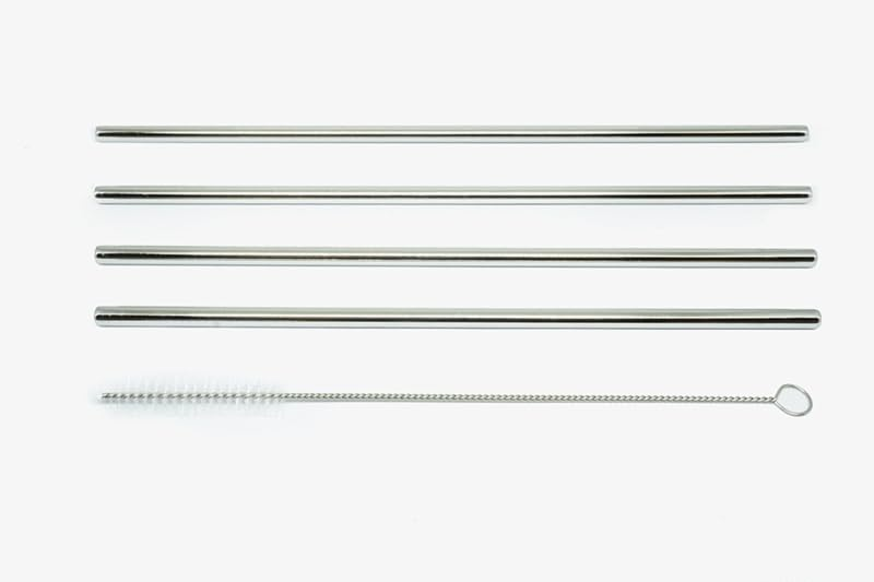 Generic Drinking straw 8X Stainless Steel Metal Drinking Straw Straight Bend Reusable Washable 2 Brush
