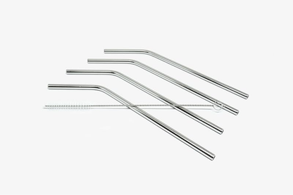 Generic Drinking straw 8X Stainless Steel Metal Drinking Straw Straight Bend Reusable Washable 2 Brush