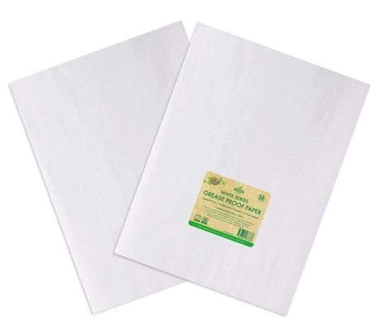 Generic Grease Paper 25 Pack White Oil Grease Proof Paper Food Eco Sandwich Wrapping Pastry 30x40cm