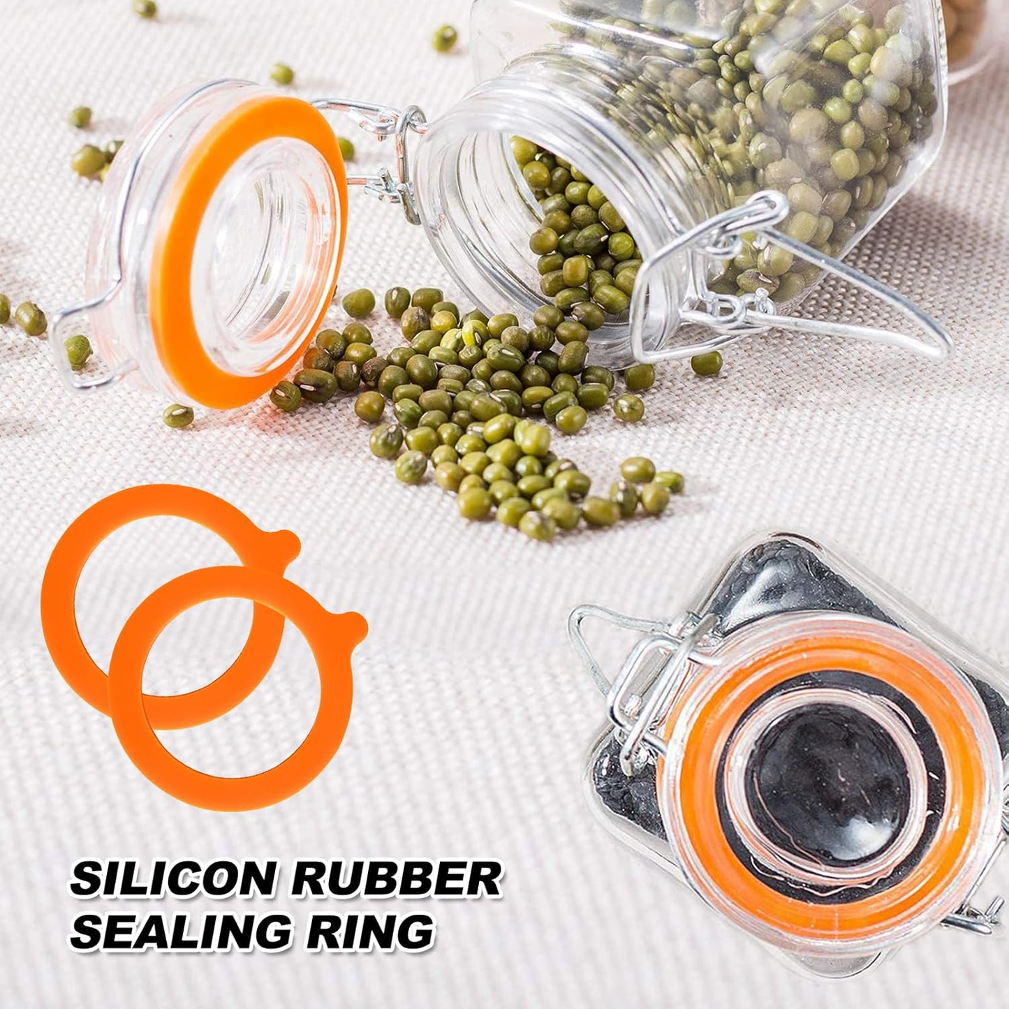 Generic Jar Seal 5x Silicone Gaskets Airtight Leak-proof Rubber Seal Rings for Clip Jar