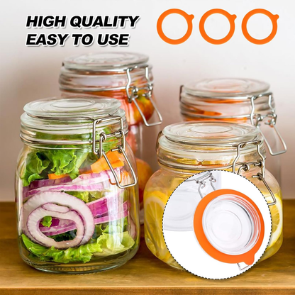 Generic Jar Seal 5x Silicone Gaskets Airtight Leak-proof Rubber Seal Rings for Clip Jar