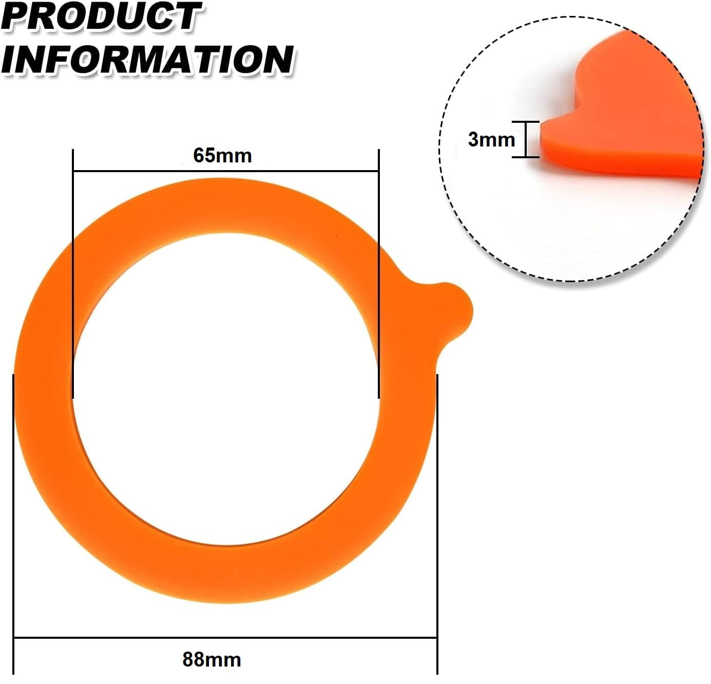 Generic Jar Seal 5x Silicone Gaskets Airtight Leak-proof Rubber Seal Rings for Clip Jar