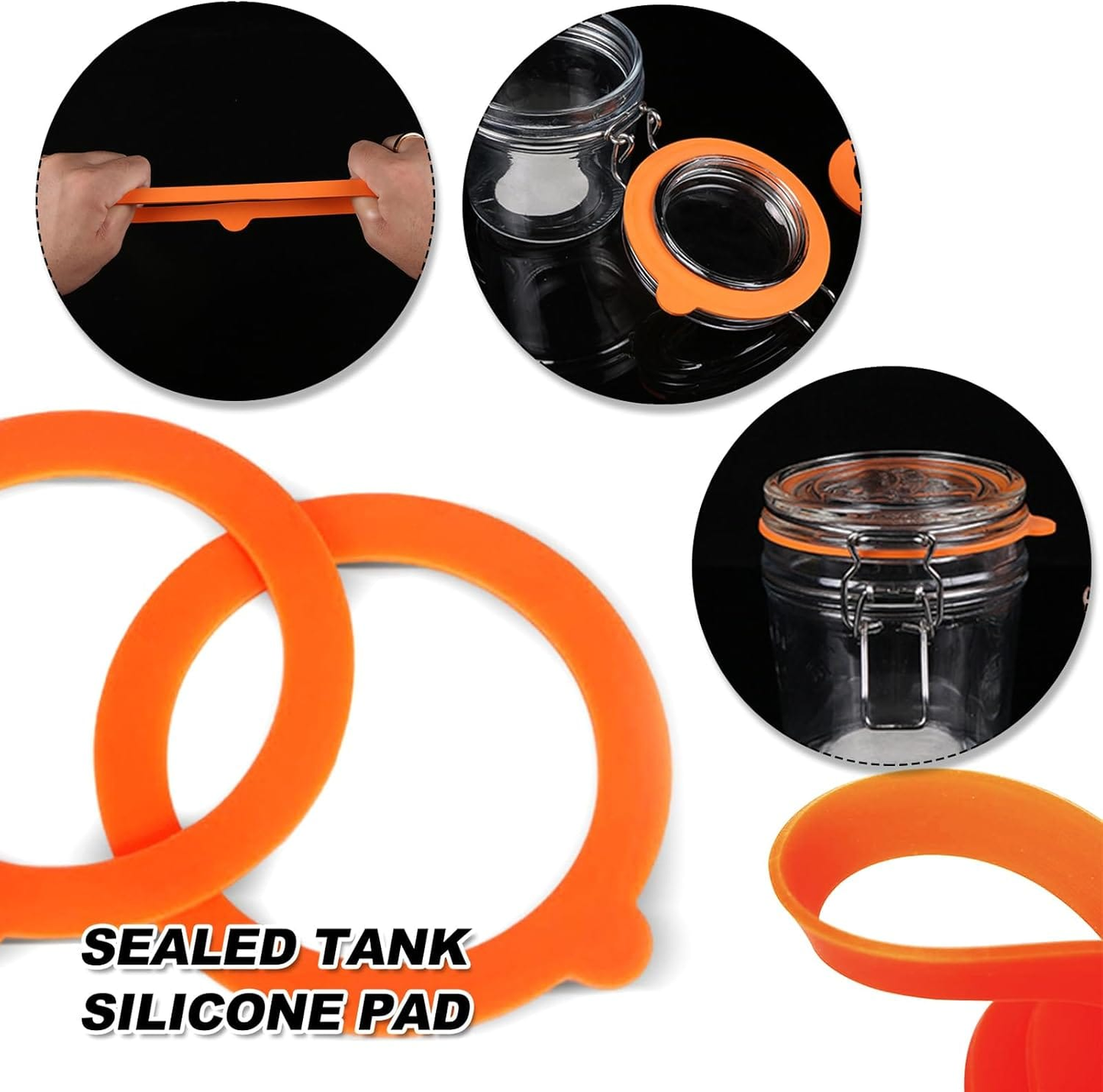 Generic Jar Seal 5x Silicone Gaskets Airtight Leak-proof Rubber Seal Rings for Clip Jar