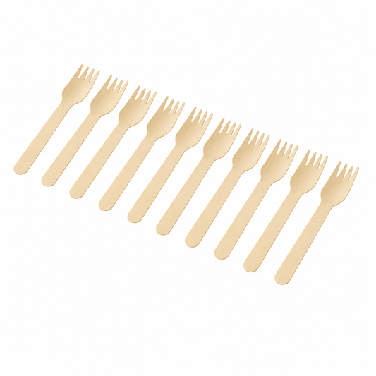 Generic Kitchen Utensils 10pcs Wooden Fork Cutlery Disposable Bamboo Wood Party Eco Tableware Kitchen BBQ
