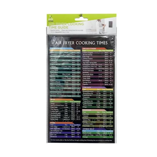 Generic Magnetic Air Fryer Cooking Time Chart Guide Oil Waterproof Kitchen Food Cooking