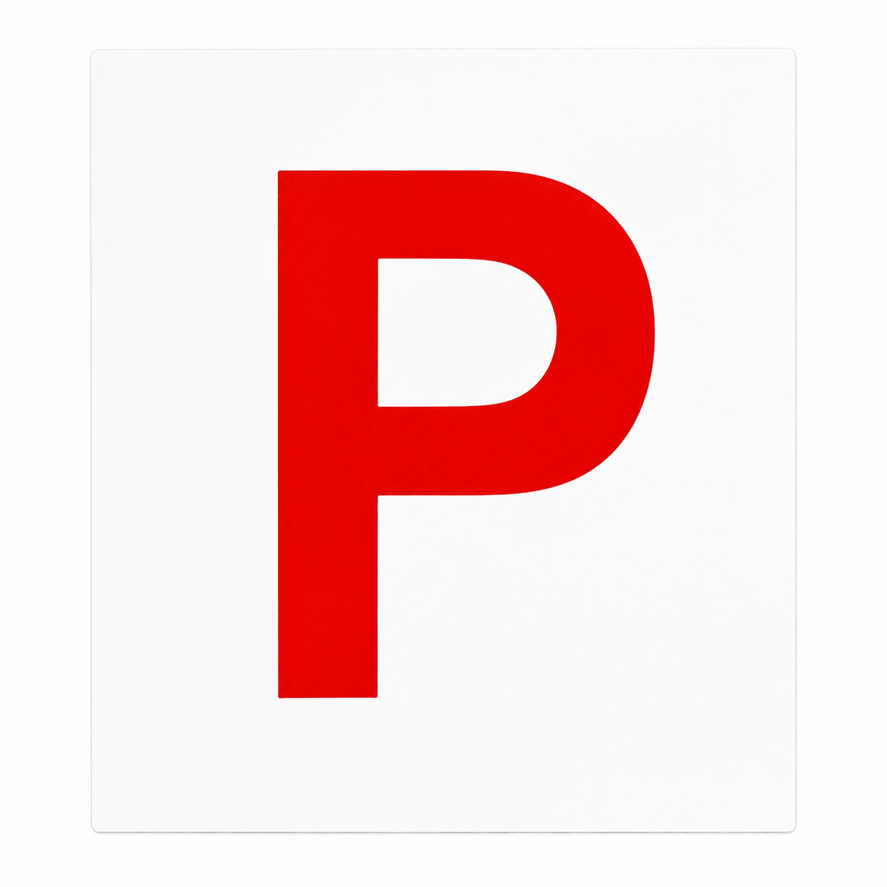 Generic Magnetic P Plate Red White Provisional Driver Car Vehicle Magnet Safety Sign