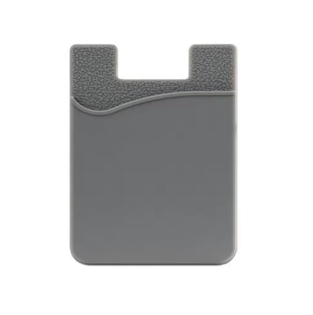 Generic Mobile Phone Grey Card Silicone Holder Wallet Stick On Adhesive Cash ID Soft