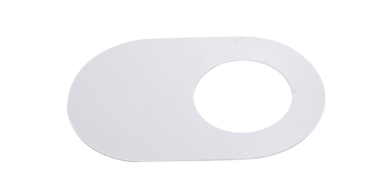 Generic Pipe Cover 50mm White Oval Adhesive Cover Plate Cupboard Plastic