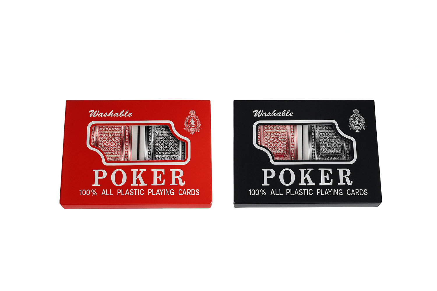 Generic Playing Cards Poker Twin Deck Plastic Washable Red Black PlayingCards