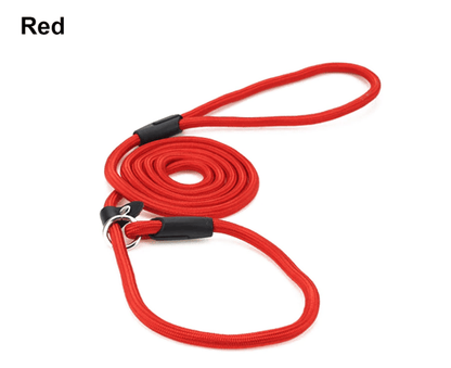Generic Red Pet Dog Leash Correction Rope Nylon Adjustable Slip Training Lead Puppy Black
