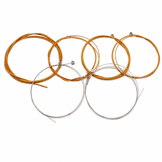 Generic Set of 6 Copper Color Acoustic Guitar Strings Universal Light