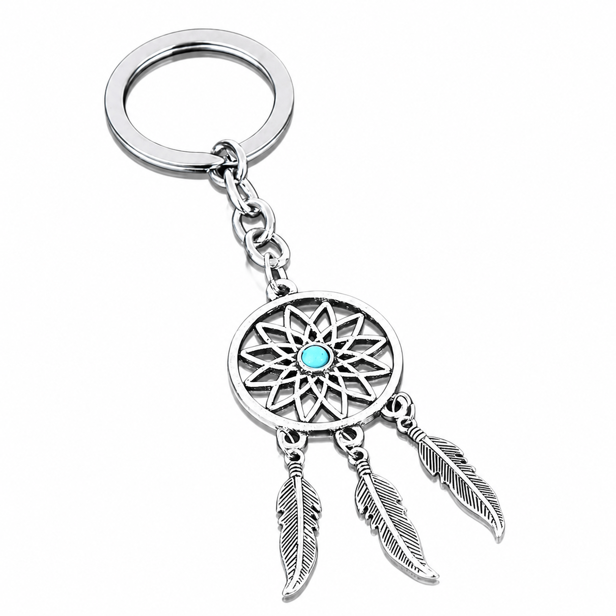 Generic Silver Charm gift Dream Catcher Keyring Feather Tassels Key Chain Ring Keychain
