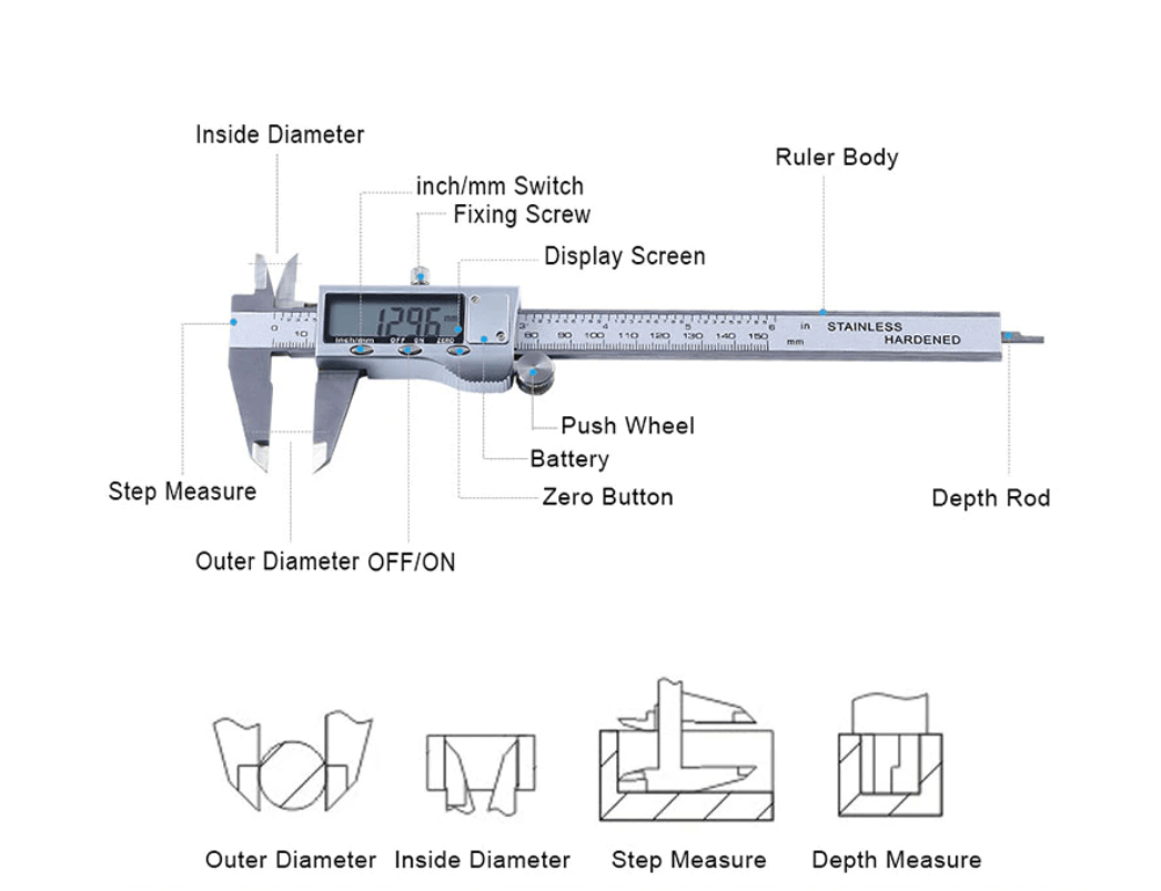 Generic Stainless Steel 150MM 6inch LCD Digital Electronic Vernier Caliper Gauge Tool