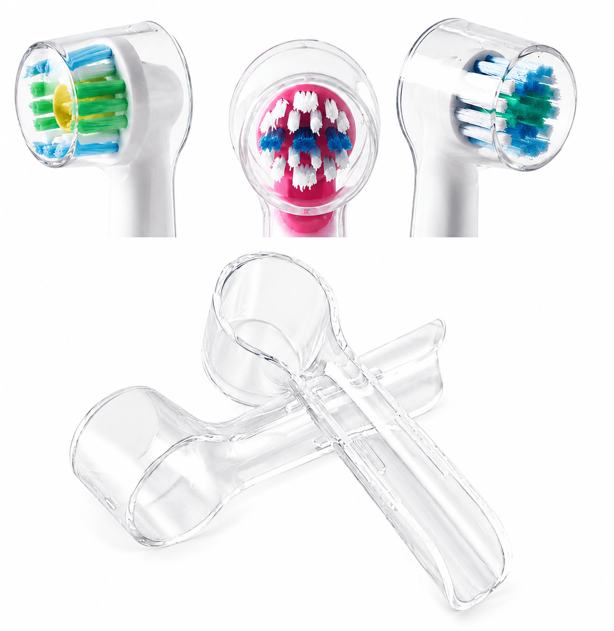Generic toothbrush covers 4pc Electric Toothbrush Clear Round Head Cover Anti Dust for Oral B