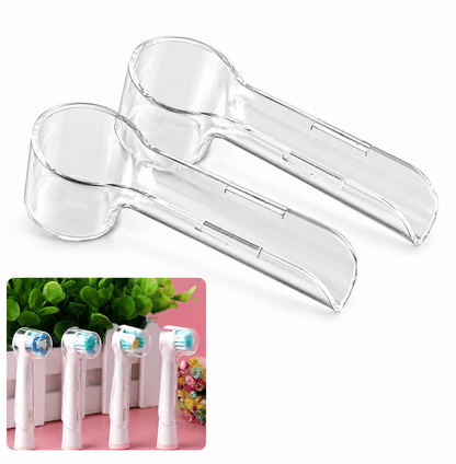Generic toothbrush covers 4pc Electric Toothbrush Clear Round Head Cover Anti Dust for Oral B