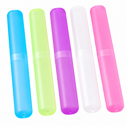 Generic toothbrush covers Multicoloured 4x Protect Holder Portable Travel Hiking Camping Toothbrush Case Box Tube Cover