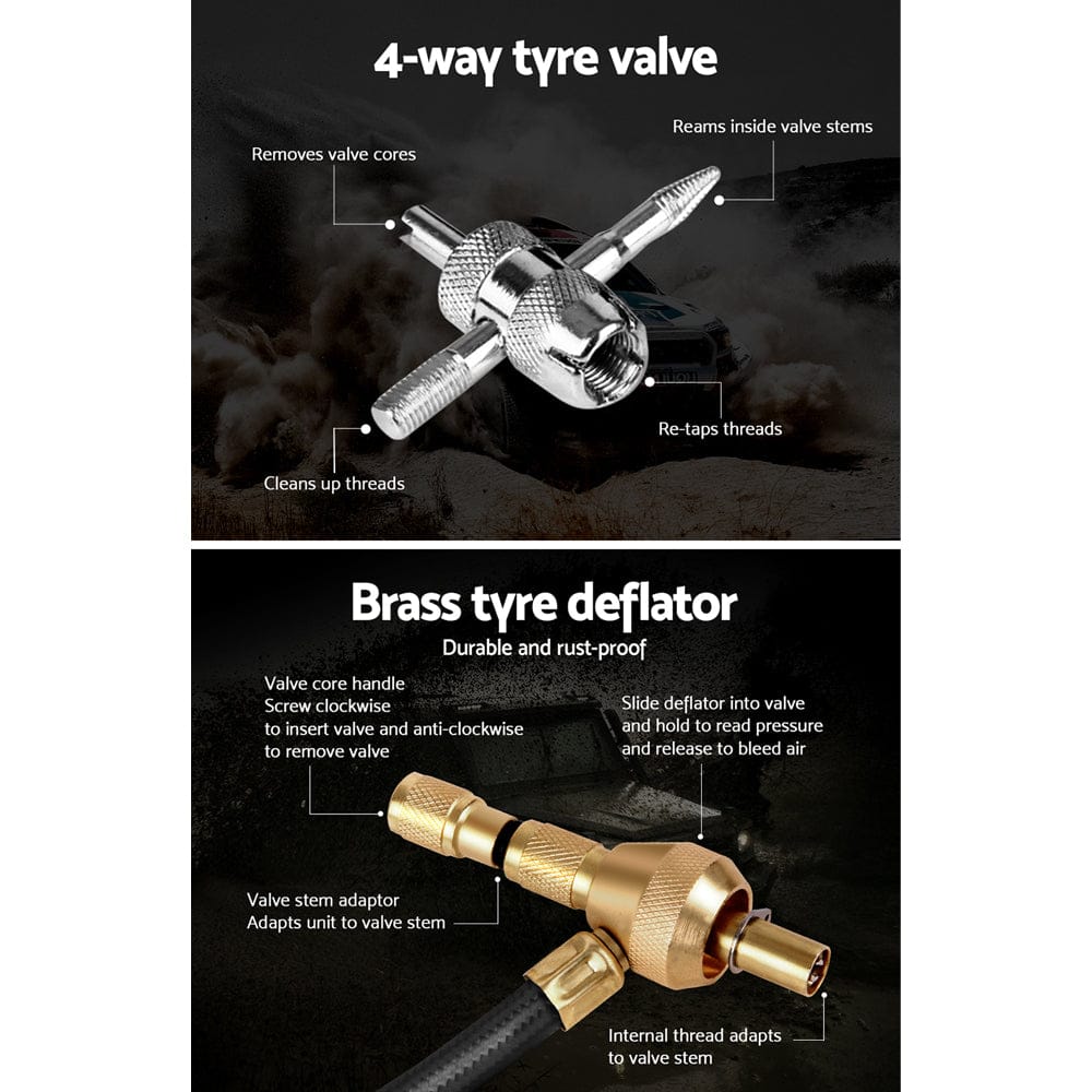 Giantz Auto Accessories > Auto Accessories Others > Automotive Gauges Giantz 4X4 4WD Gauge Valve Rapid Tyre/Tire Deflator