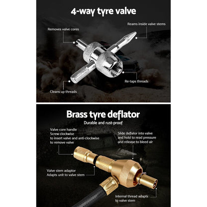 Giantz Auto Accessories > Auto Accessories Others > Automotive Gauges Giantz 4X4 4WD Gauge Valve Rapid Tyre/Tire Deflator