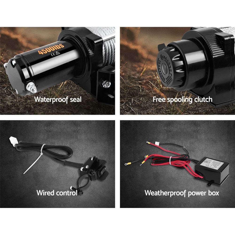 Giantz Auto Accessories > Auto Accessories Others > Automotive Lifts & Hoists Giantz 4WD Electric Car Winch 4500LBS/2041KG