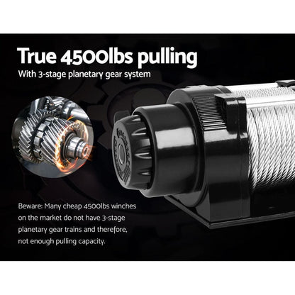 Giantz Auto Accessories > Auto Accessories Others > Automotive Lifts & Hoists Giantz 4WD Electric Car Winch 4500LBS/2041KG