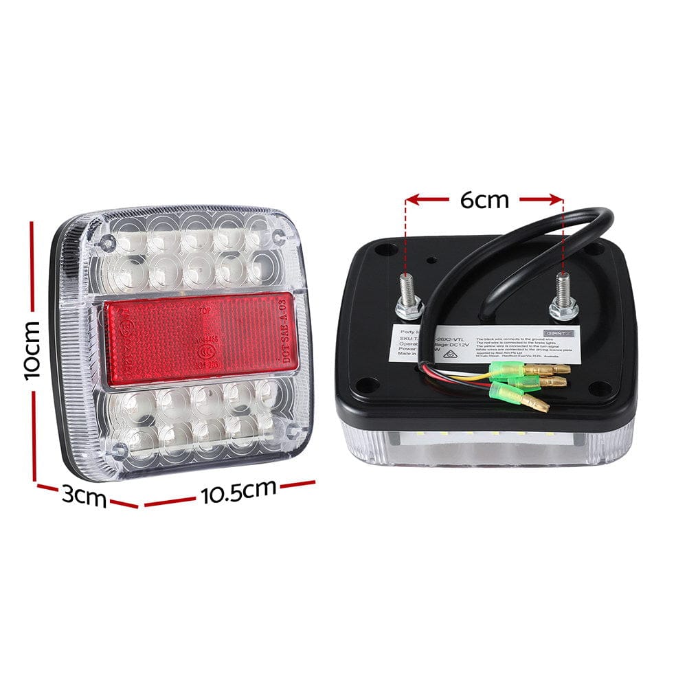 Giantz Auto Accessories > Auto Accessories Others > Automotive Lights Giantz Pair 26 LED Tail Lights Stop Reverse Indicator 12V Ute Trailer Truck