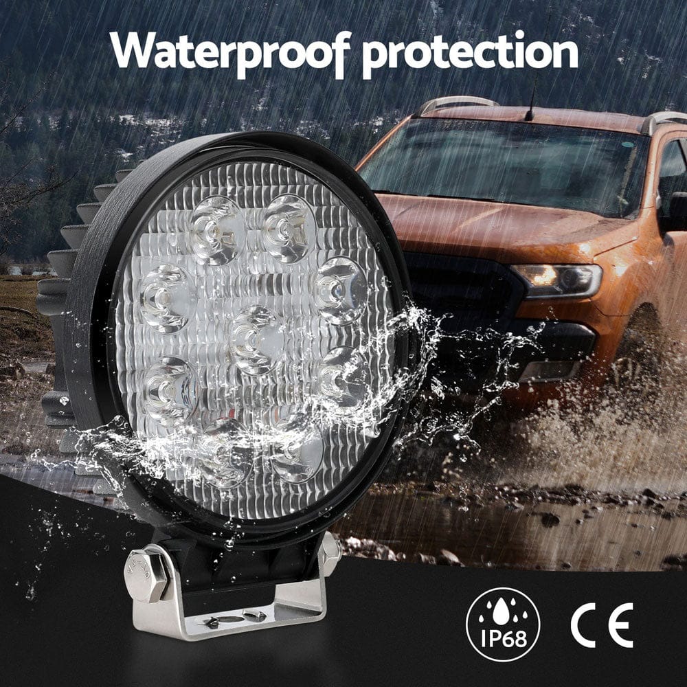 Giantz Auto Accessories > Auto Accessories Others > Automotive Lights Giantz Pair LED Driving Lights 4.5 Inch Flood Spot Lights Car Truck SUV 12V 24V