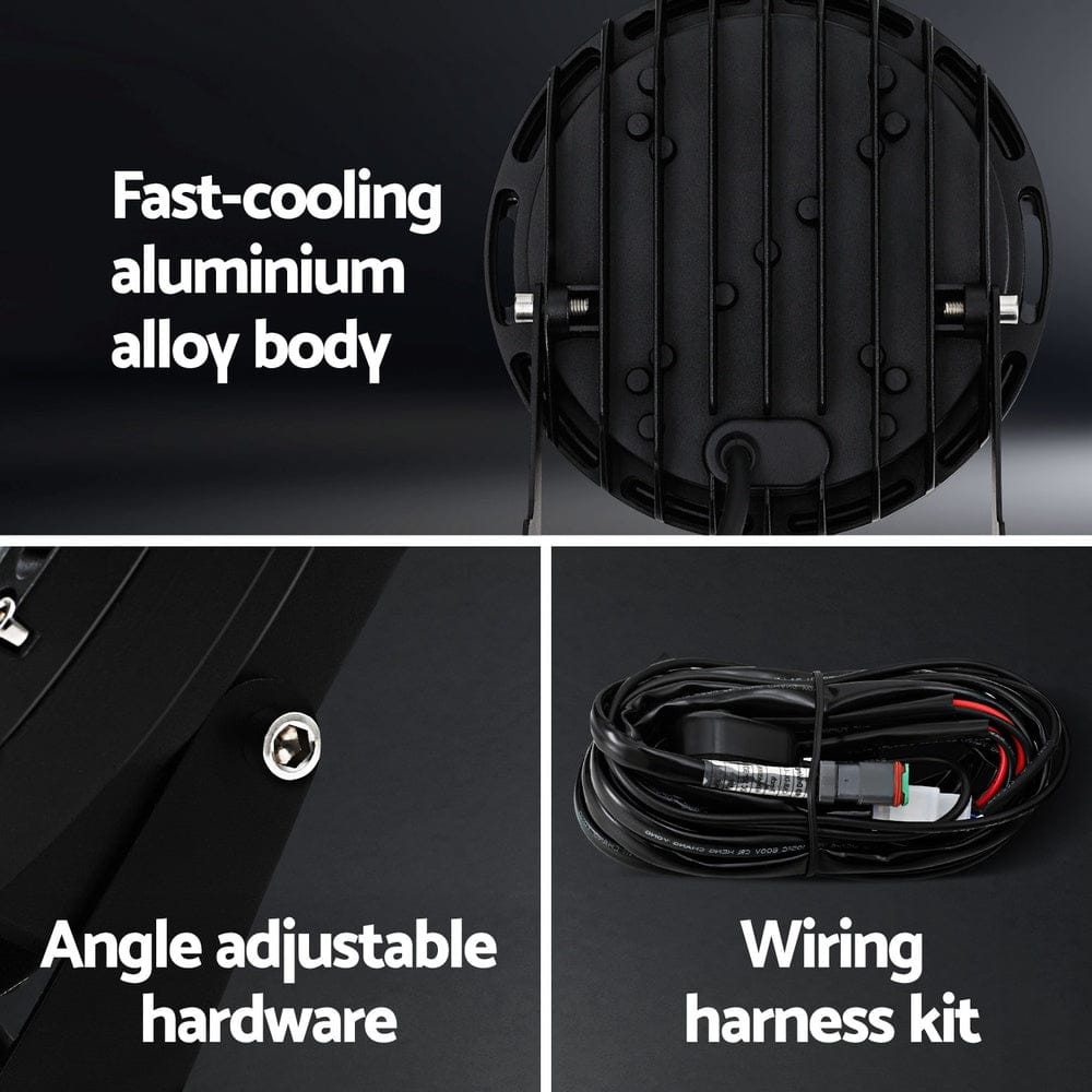 Giantz Auto Accessories > Auto Accessories Others > Automotive Lights Giantz Pair LED Driving Lights 7 Inch Flood Spot Lights Car Truck SUV 12V 24V