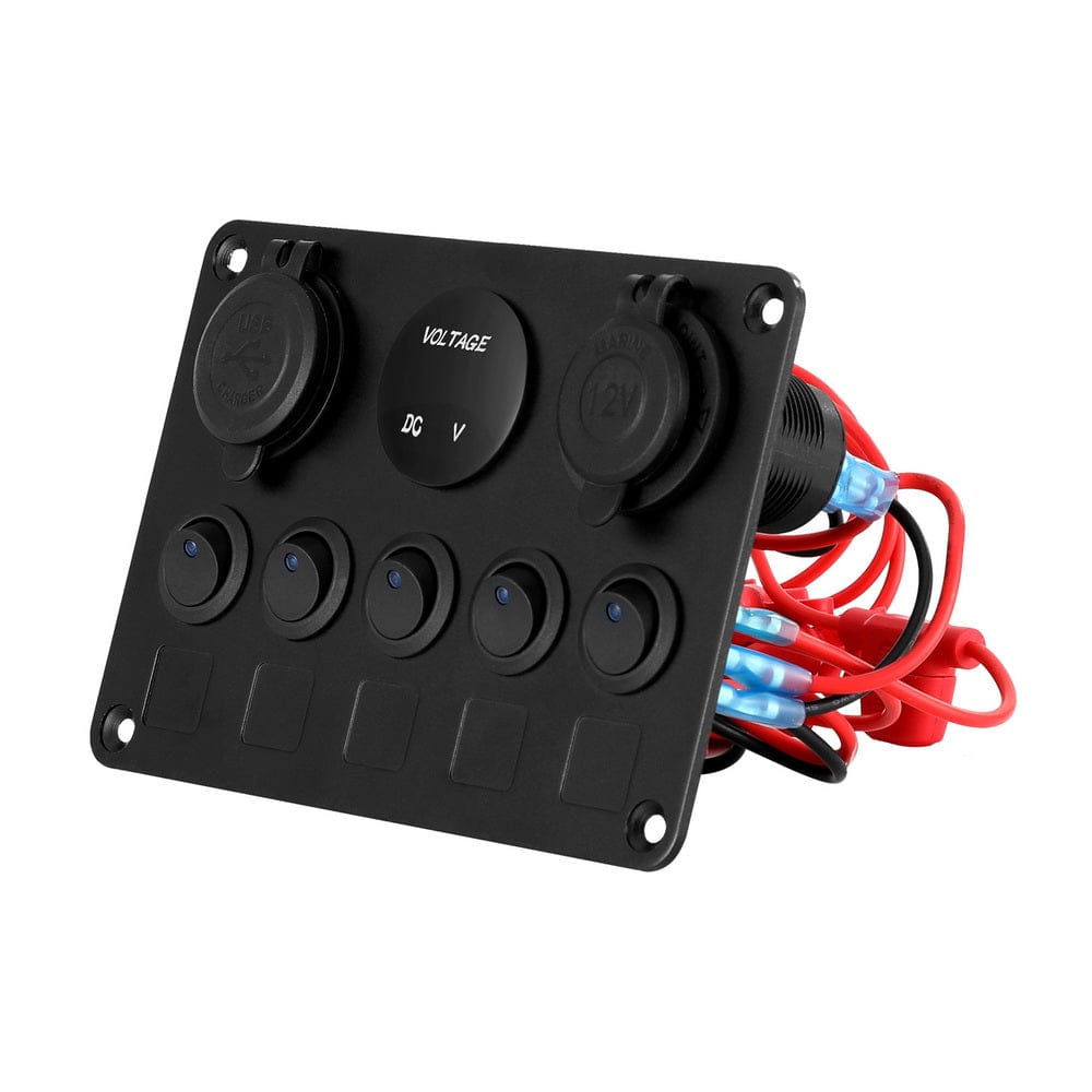 Giantz Baby & Kids > Ride On Cars, Go-karts & Bikes > Ride On Cars Giantz 5 Gang 12V Switch Panel For Car Boat Marine USB ON-OFF LED Rocker Toggle