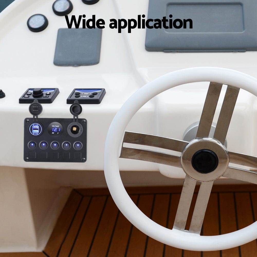 Giantz Baby & Kids > Ride On Cars, Go-karts & Bikes > Ride On Cars Giantz 5 Gang 12V Switch Panel For Car Boat Marine USB ON-OFF LED Rocker Toggle