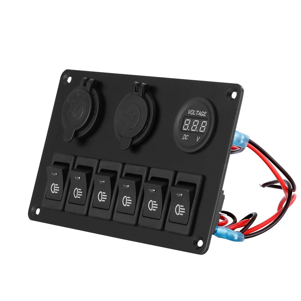Giantz Baby & Kids > Ride On Cars, Go-karts & Bikes > Ride On Cars Giantz 6 Gang 12V Switch Panel For Car Boat Marine USB ON-OFF LED Rocker Toggle