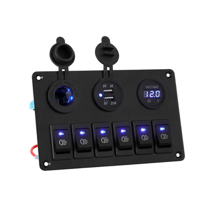 Giantz Baby & Kids > Ride On Cars, Go-karts & Bikes > Ride On Cars Giantz 6 Gang 12V Switch Panel For Car Boat Marine USB ON-OFF LED Rocker Toggle
