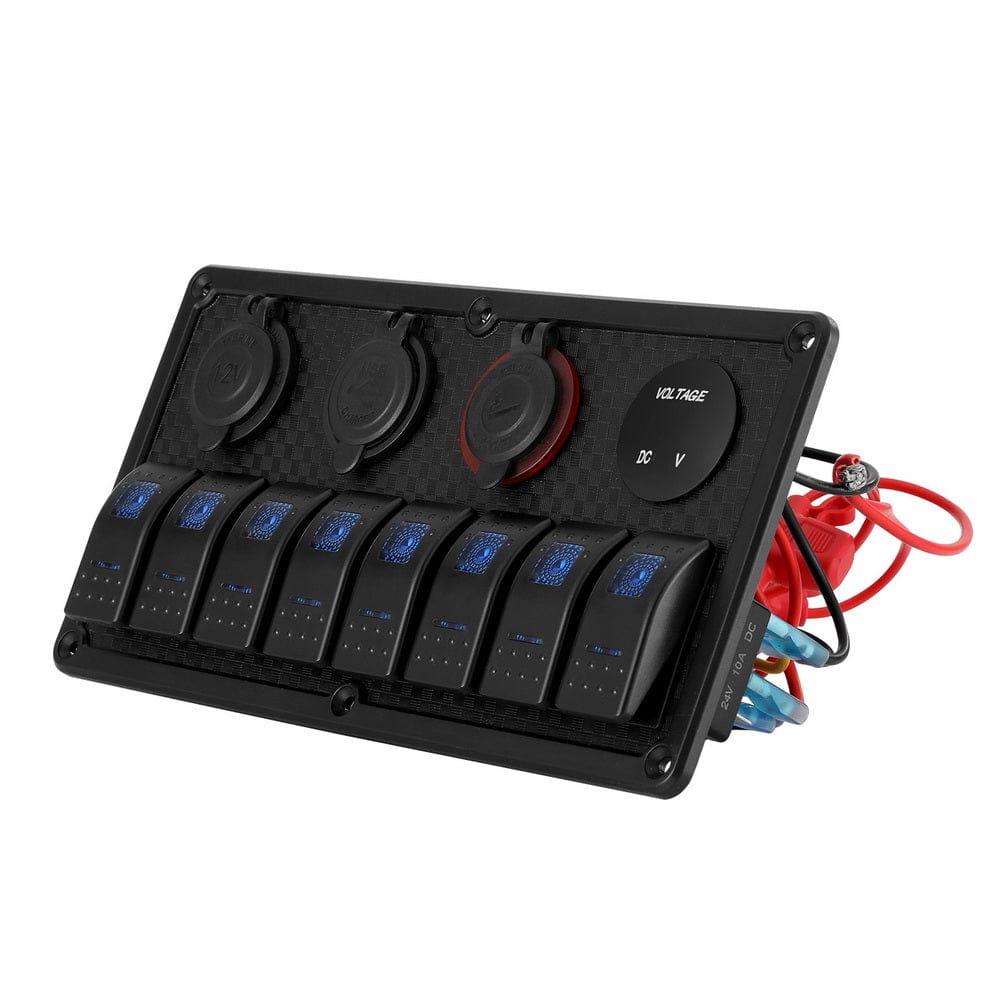 Giantz Baby & Kids > Ride On Cars, Go-karts & Bikes > Ride On Cars Giantz 8 Gang 12V Switch Panel For Car Boat Marine USB ON-OFF LED Rocker Toggle
