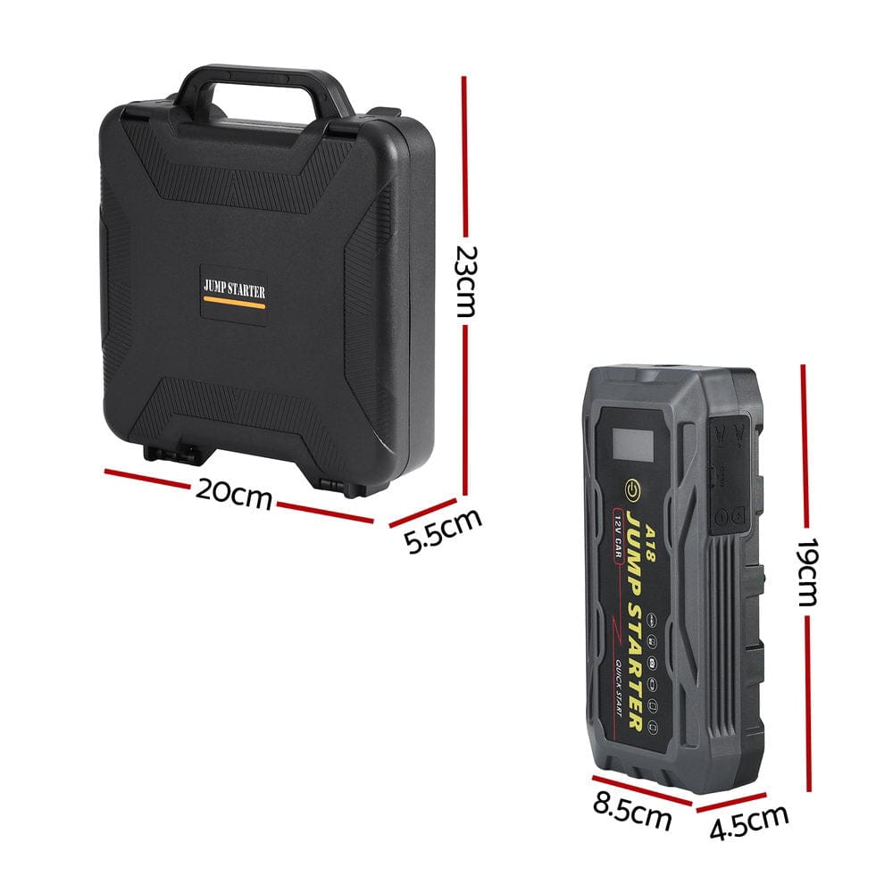 Giantz Electronics > Battery Chargers & Power > Power Banks & Chargers Giantz 2000A Portable Car Jump Starter 12V Lithium Battery Booster Pack Power Bank & Jumper Cables