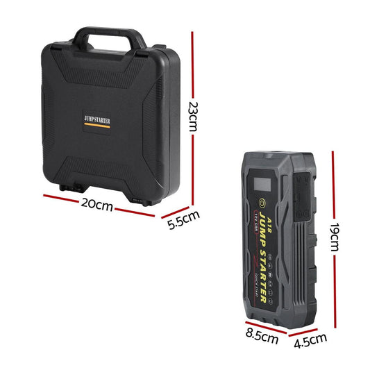 Giantz Electronics > Battery Chargers & Power > Power Banks & Chargers Giantz 2000A Portable Car Jump Starter 12V Lithium Battery Booster Pack Power Bank & Jumper Cables