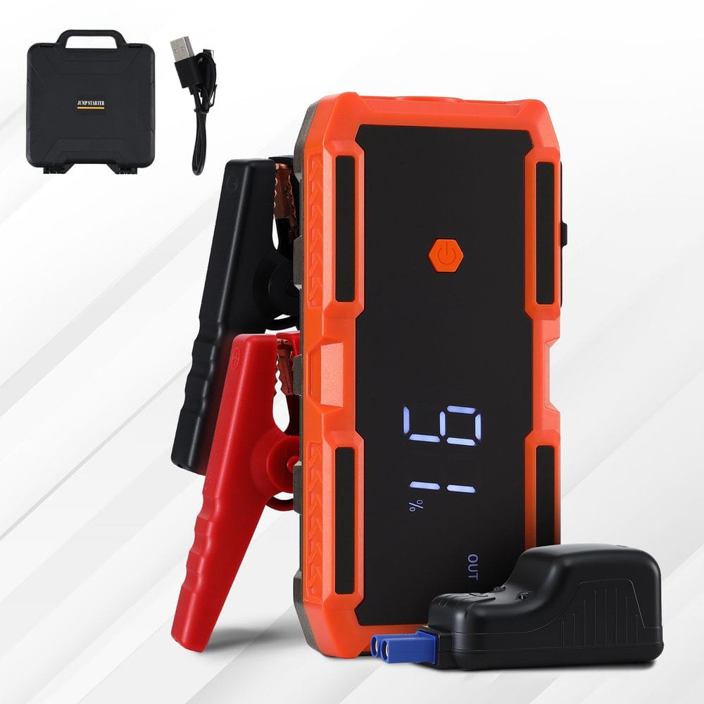 Giantz Electronics > Battery Chargers & Power > Power Banks & Chargers Giantz 3000A Portable Car Jump Starter 12V Lithium Battery Booster Pack Power Bank & Jumper Cables