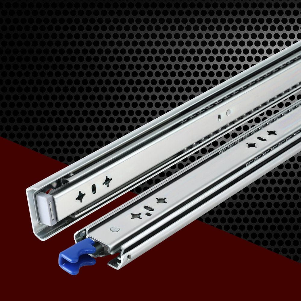 Giantz Home & Garden > DIY > Kitchen & Bathroom DIY Giantz 2x Drawer Slides Heavy Duty Full Extension Locking 700-1400mm Length
