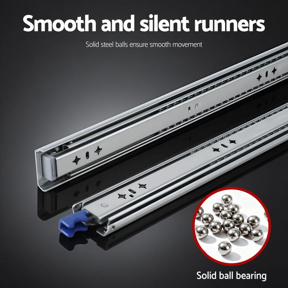 Giantz Home & Garden > DIY > Kitchen & Bathroom DIY Giantz 2x Drawer Slides Heavy Duty Full Extension Locking 750-1500mm Length