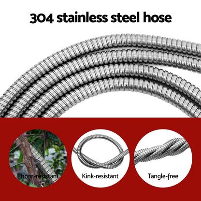 Giantz Home & Garden > Garden Tools > Garden Hoses Giantz Water Hose Stainless Steel 30M with Spray Nozzle