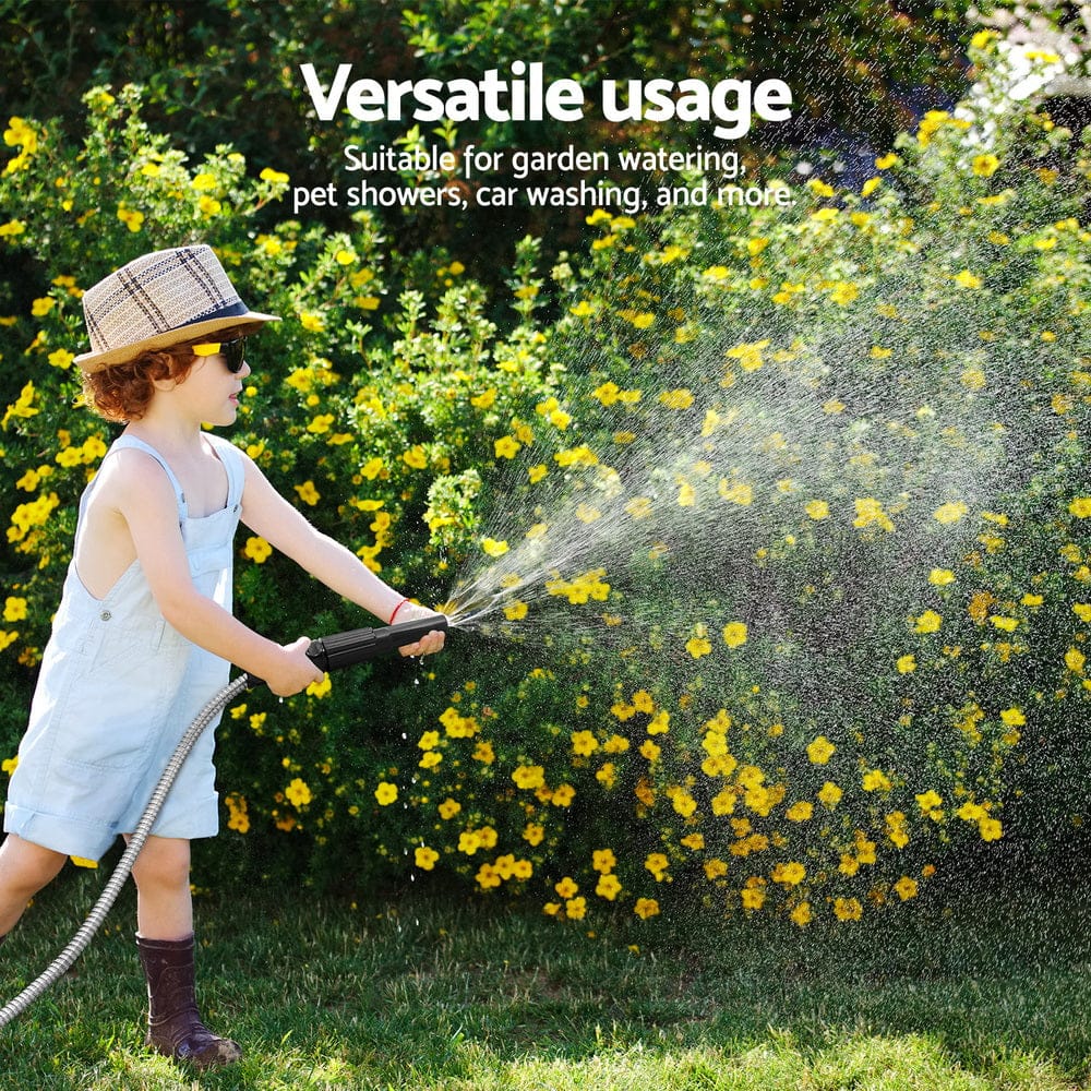 Giantz Home & Garden > Garden Tools > Garden Hoses Giantz Water Hose Stainless Steel 30M with Spray Nozzle