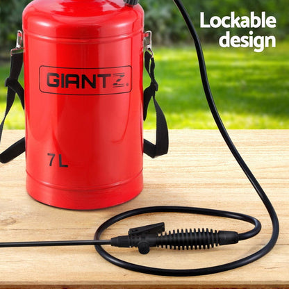Giantz Home & Garden > Garden Tools > Gardening Accessories Giantz Weed Sprayer Pressure 7L Shoulder Pesticide Metal
