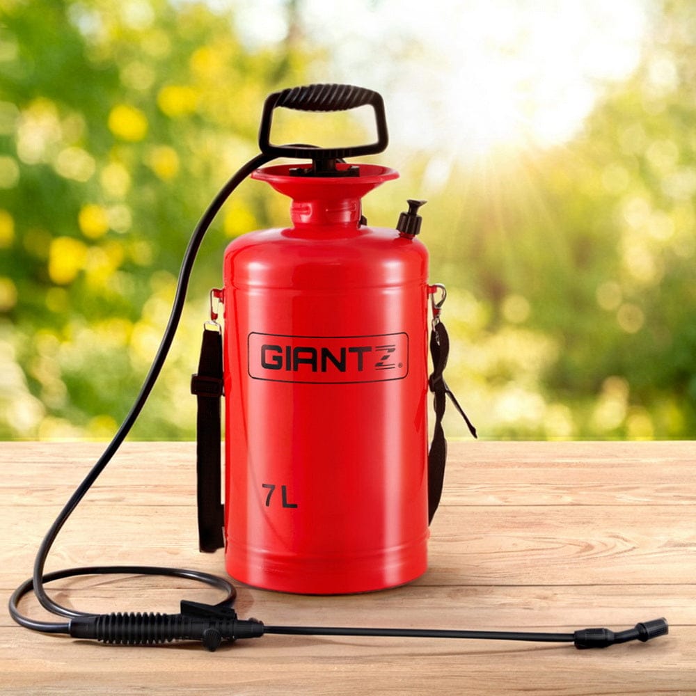 Giantz Home & Garden > Garden Tools > Gardening Accessories Giantz Weed Sprayer Pressure 7L Shoulder Pesticide Metal