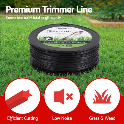 Giantz Home & Garden > Garden Tools > Gardening Tools Giantz 100M Whipper Snipper Trimmer Line 3.0mm Star Nylon String Cord Black
