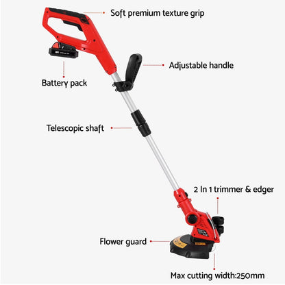 Giantz Home & Garden > Garden Tools > Gardening Tools Giantz 20V Cordless Line Trimmer Lawn Whipper Grass Snipper