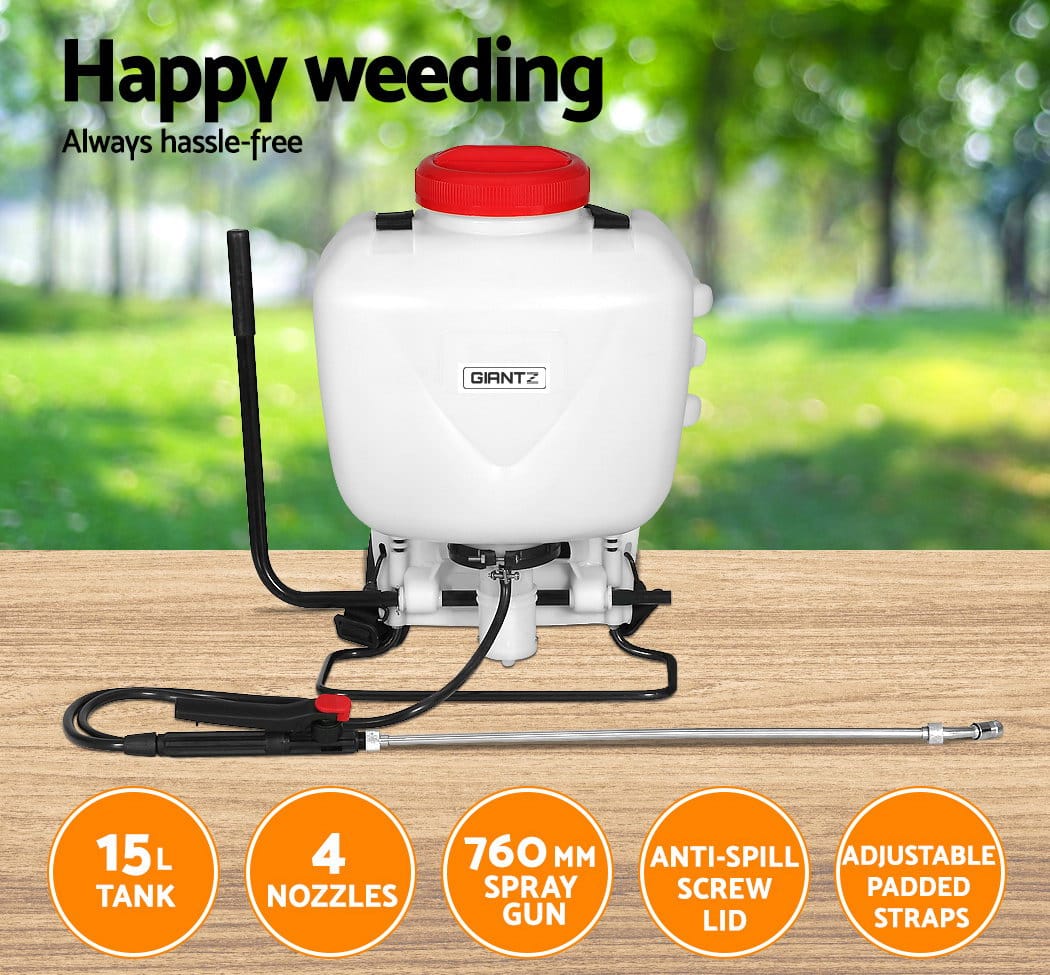 Giantz Home & Garden > Garden Tools > Herbicides Giantz Weed Sprayer 15L Knapsack Backpack Garden Spray