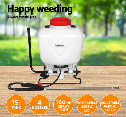 Giantz Home & Garden > Garden Tools > Herbicides Giantz Weed Sprayer 15L Knapsack Backpack Garden Spray