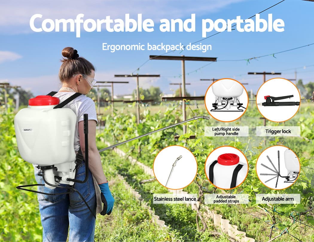 Giantz Home & Garden > Garden Tools > Herbicides Giantz Weed Sprayer 15L Knapsack Backpack Garden Spray