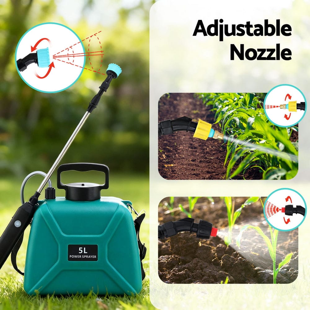 Giantz Home & Garden > Garden Tools > Herbicides Giantz Weed Sprayer Garden Sprayer USB Charging Electric Shoulder Sprayer 5L