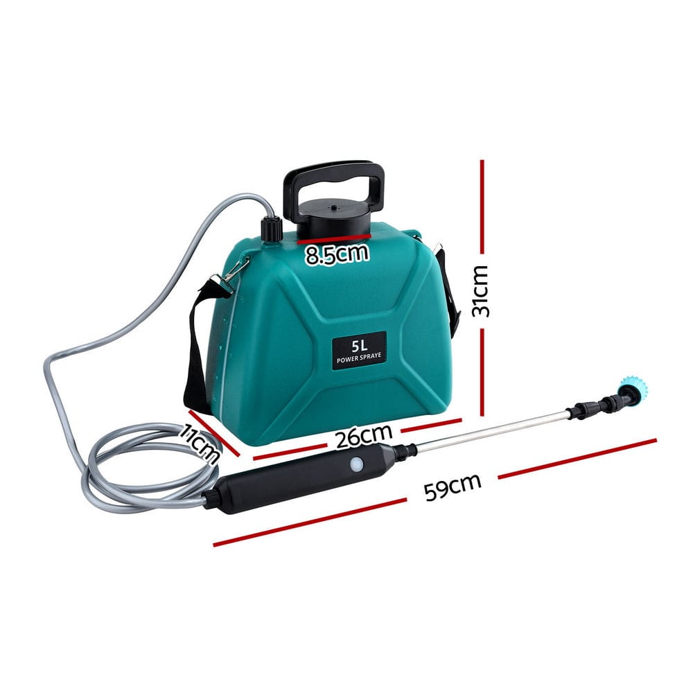 Giantz Home & Garden > Garden Tools > Herbicides Giantz Weed Sprayer Garden Sprayer USB Charging Electric Shoulder Sprayer 5L