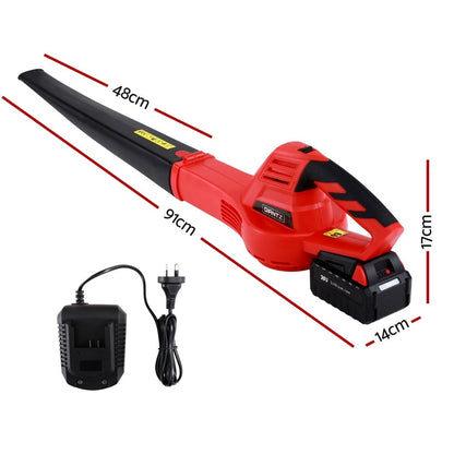 Giantz Home & Garden > Garden Tools > Leaf Blowers Giantz 20V Cordless Leaf Blower 12000RPM Powerful Garden Electric Lawn Cleaner