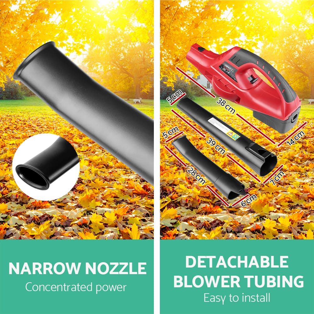 Giantz Home & Garden > Garden Tools > Leaf Blowers Giantz 20V Cordless Leaf Blower Garden Lithium Electric Battery Nozzles 2-Speed